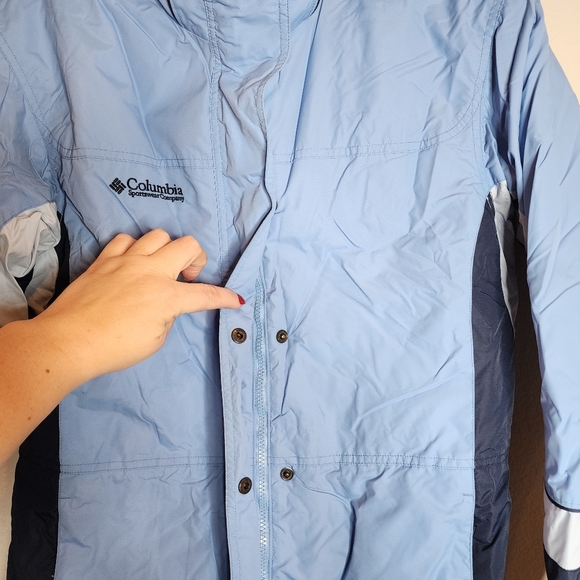Columbia Insulated Light Blue Winter Jacket Coat Women's Medium Packable Hood - Picture 9 of 15